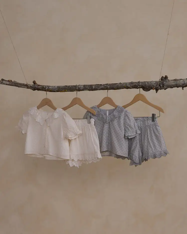 Remi Shorts In Dusty Blue from Rylee & Cru