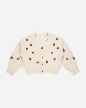 Rylee & Cru Boxy Crop Cardigan In Flowers