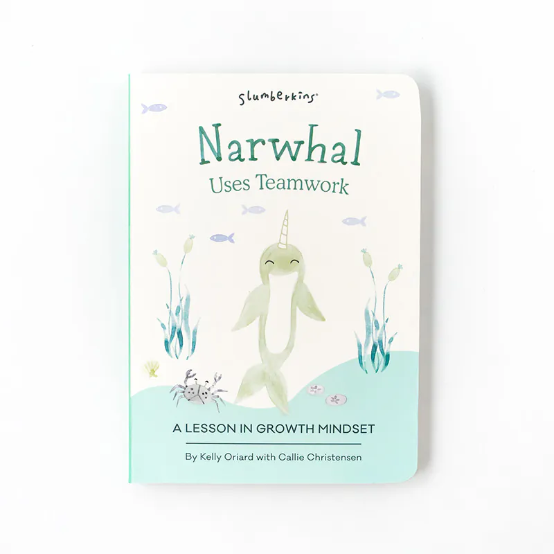 Slumberkins Narwhal's Growth Mindset Snuggler Set With 2 Books