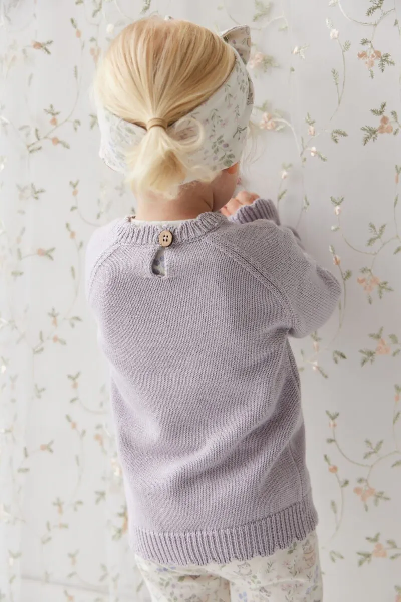 Audrey Knitted Jumper In Starling Goldie Bouquet available at Blossom