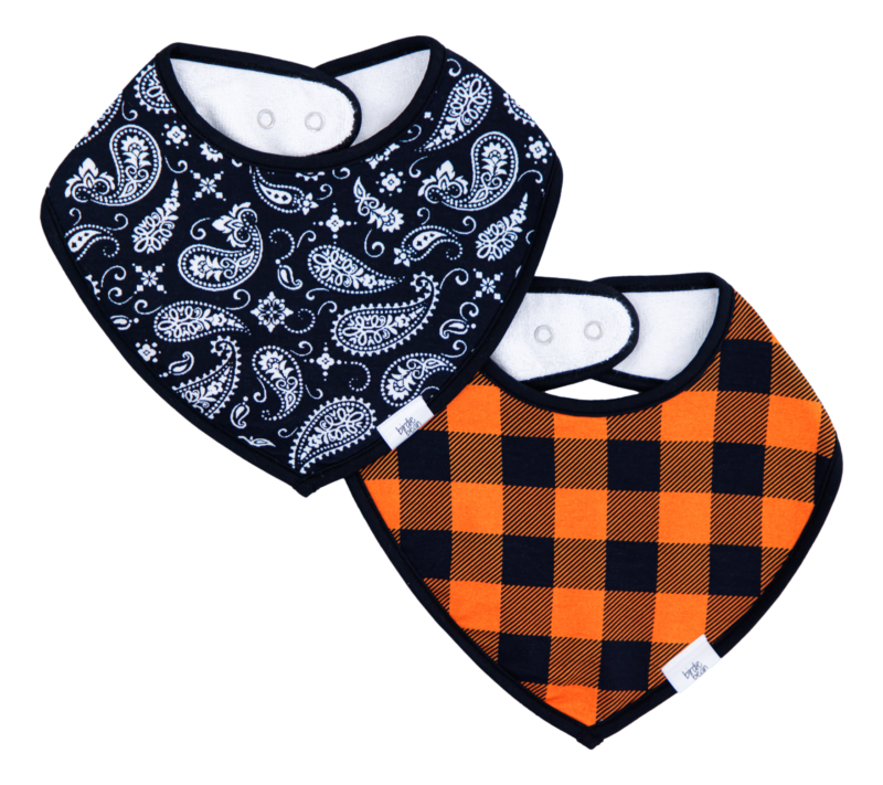 Birdie Bean Paisley And Plaid Bandana Bib Set