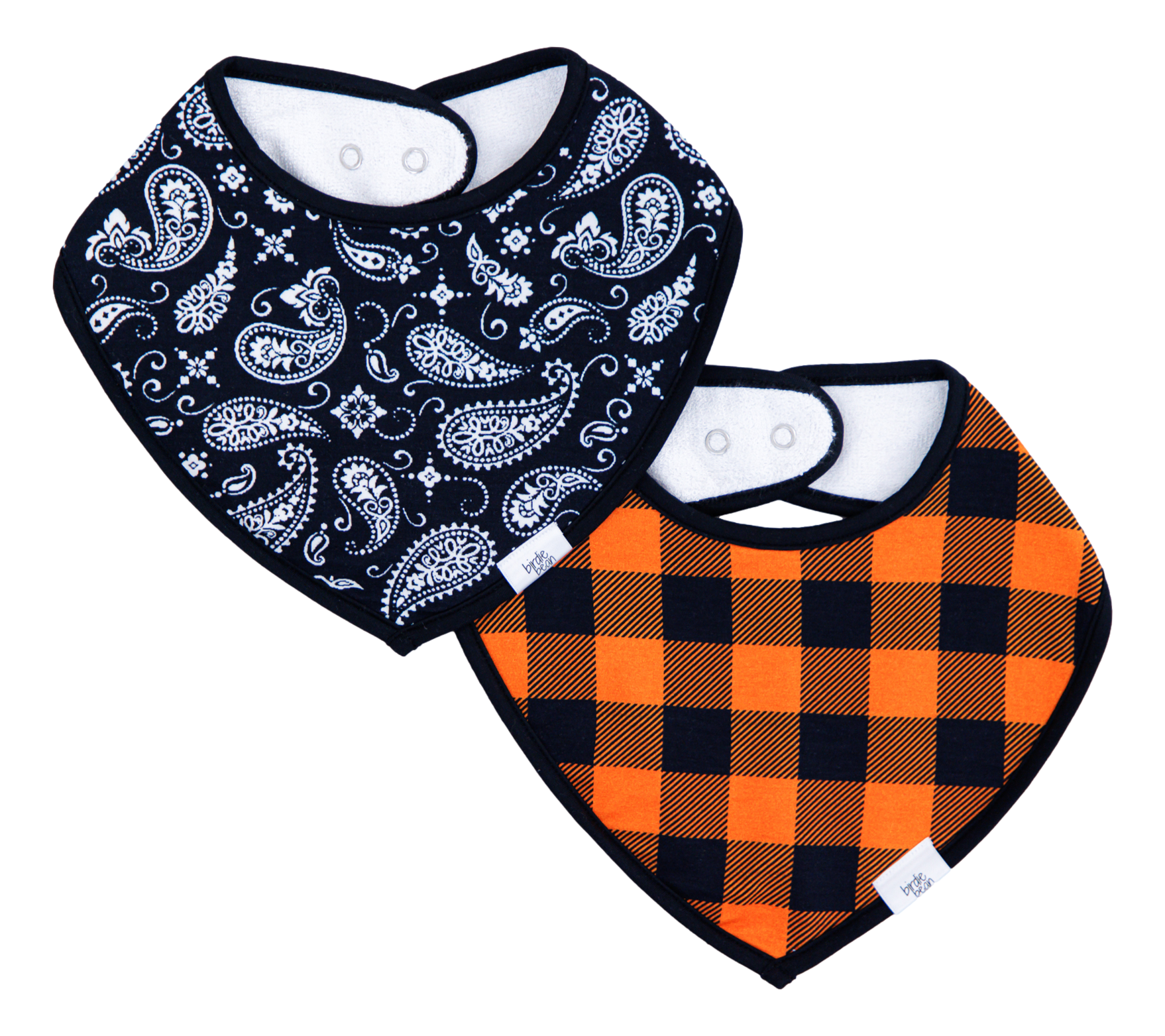 Birdie Bean Paisley And Plaid Bandana Bib Set