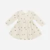 Ribbed Long Sleeve Dress In Mushrooms from Quincy Mae