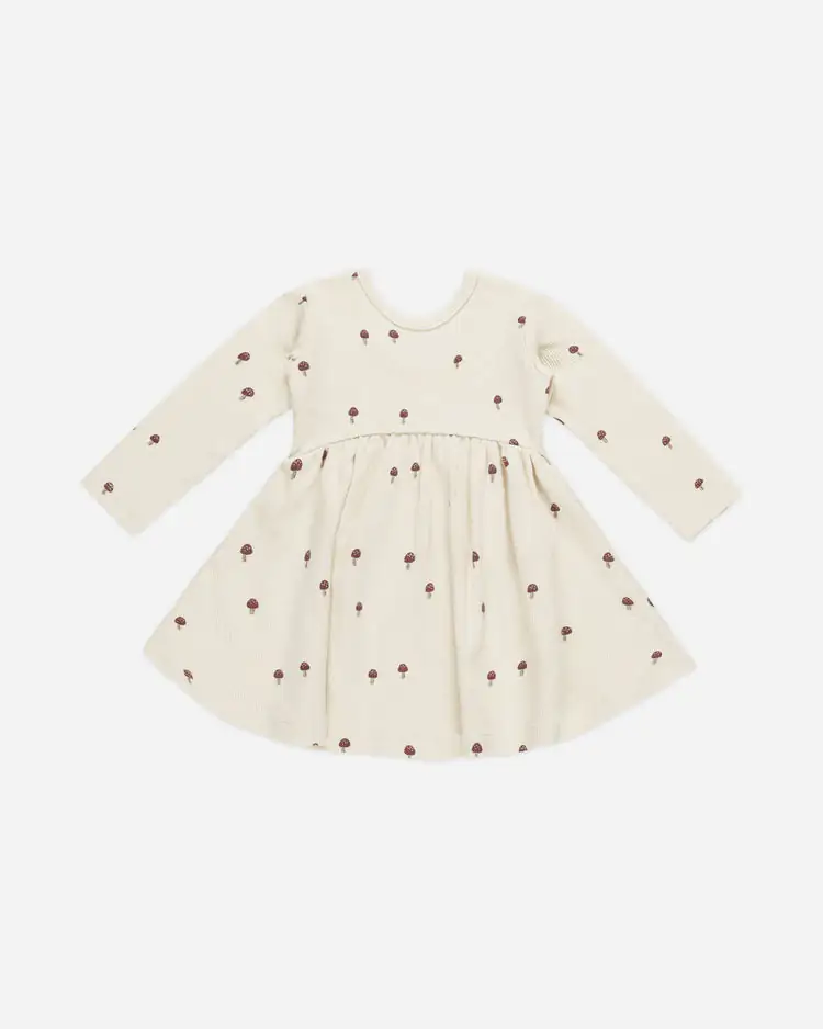 Ribbed Long Sleeve Dress In Mushrooms from Quincy Mae
