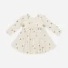 Ribbed Long Sleeve Dress In Mushrooms