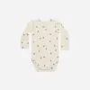 Quincy Mae Ribbed Long Sleeve Bodysuit In Mushrooms