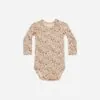 Bamboo Long Sleeve Bodysuit In Posy from Quincy Mae