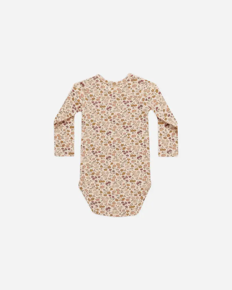 Bamboo Long Sleeve Bodysuit In Posy