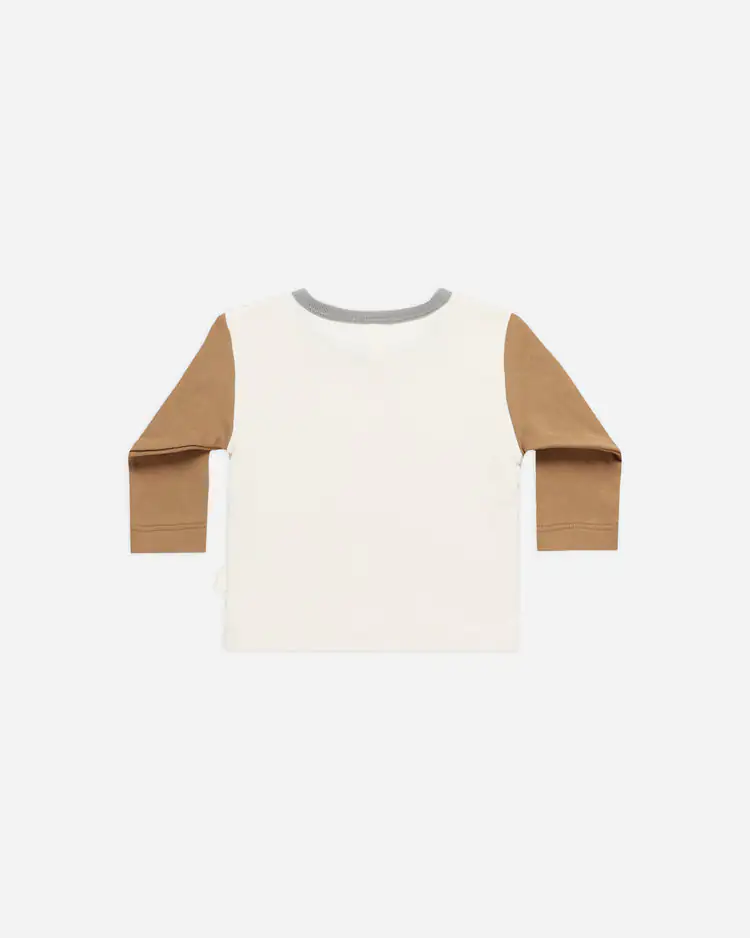 Long Sleeve Pocket Tee In Color Block
