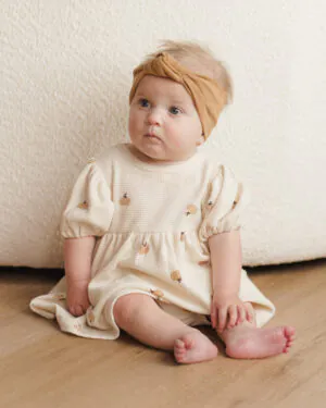 Quincy Mae Waffle Babydoll Dress In Pumpkins