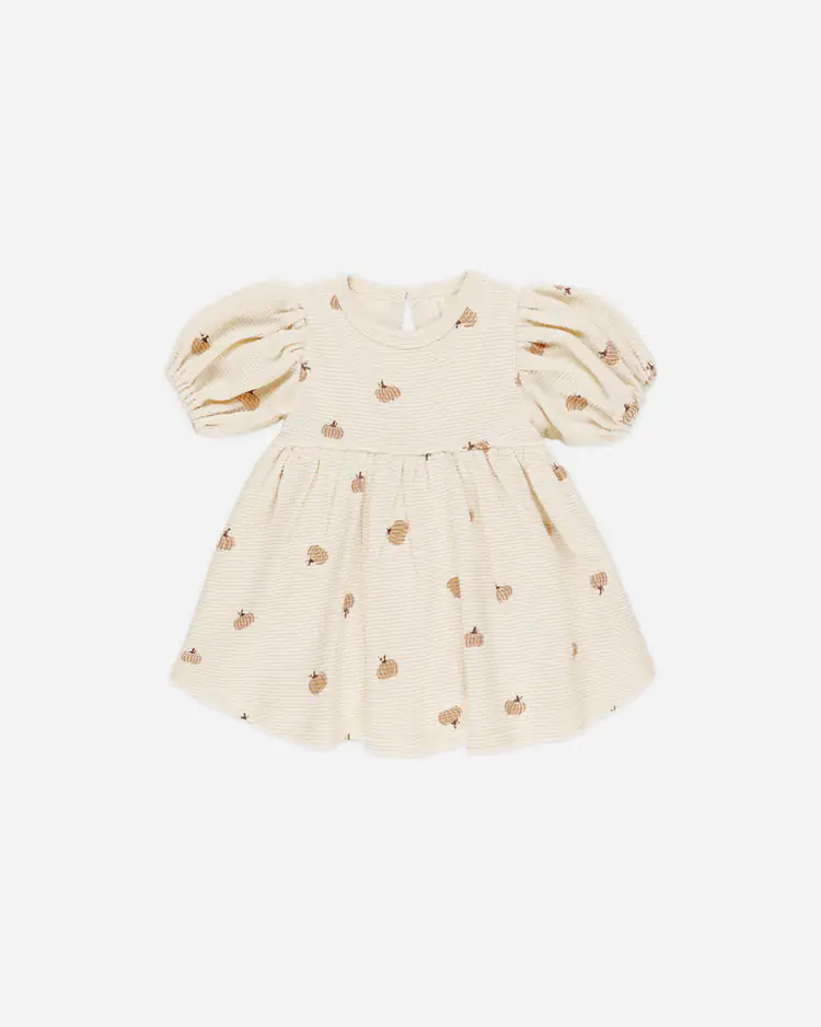 Waffle Babydoll Dress In Pumpkins