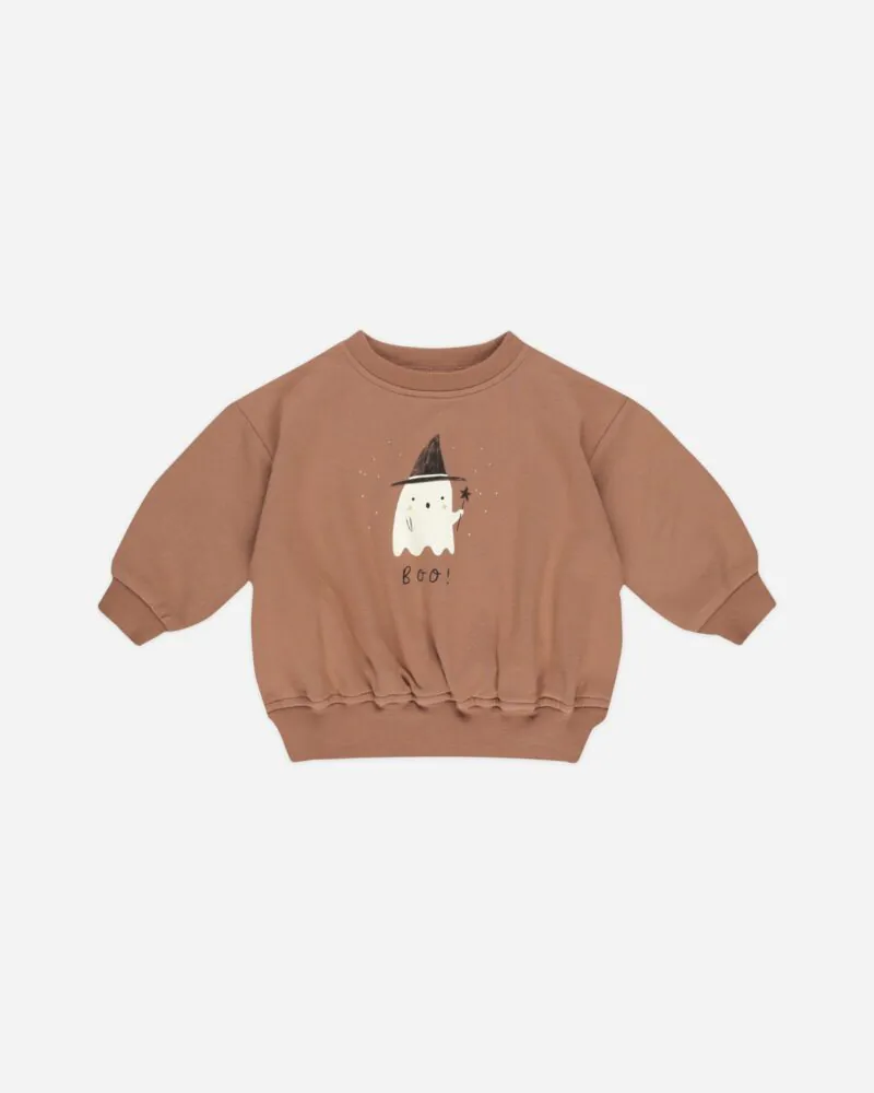 Relaxed Fleece Sweatshirt In Boo from Quincy Mae