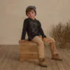 Rylee & Cru Raw Edge Long Sleeve Tee In Wolf Pack