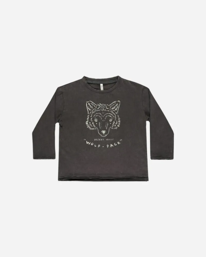 Raw Edge Long Sleeve Tee In Wolf Pack from Rylee & Cru