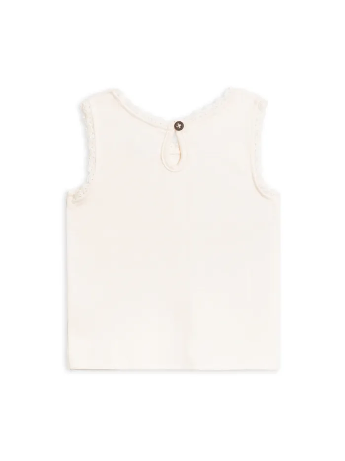 Selene Lace Tank in Ivory from Colored Organics