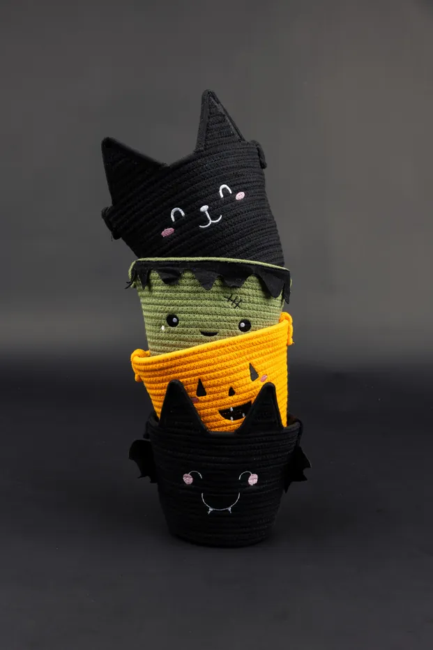 Bat Rope Halloween Basket from Emerson and Friends
