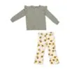 Angel Dear Ribbed Baby Sunflowers Ruffled Waffle Shirt Outfit Set