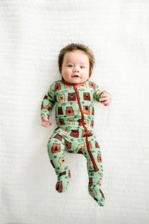 Macaron + Me Bear Buddies Bamboo Viscose Footsie