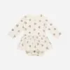 Pointelle Skirted Bodysuit In Autumn Flora from Quincy Mae