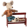 Red Bench for Mouse made by Maileg