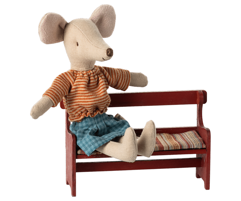 Red Bench for Mouse made by Maileg