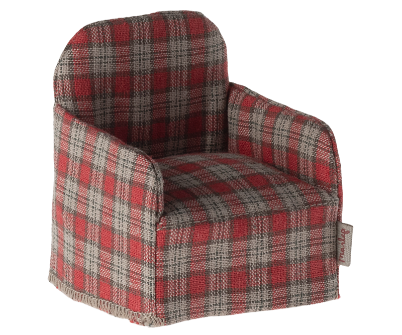 Maileg Mouse Chair in Red Checker
