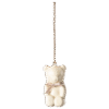 Maileg Off White Teddy Bear With Rose Ribbon Metal Ornament