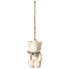 Maileg Off White Teddy Bear With Blue Ribbon Metal Ornament
