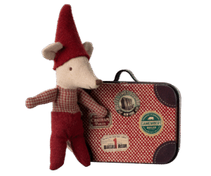 Maileg Baby Christmas Mouse In Suitcase
