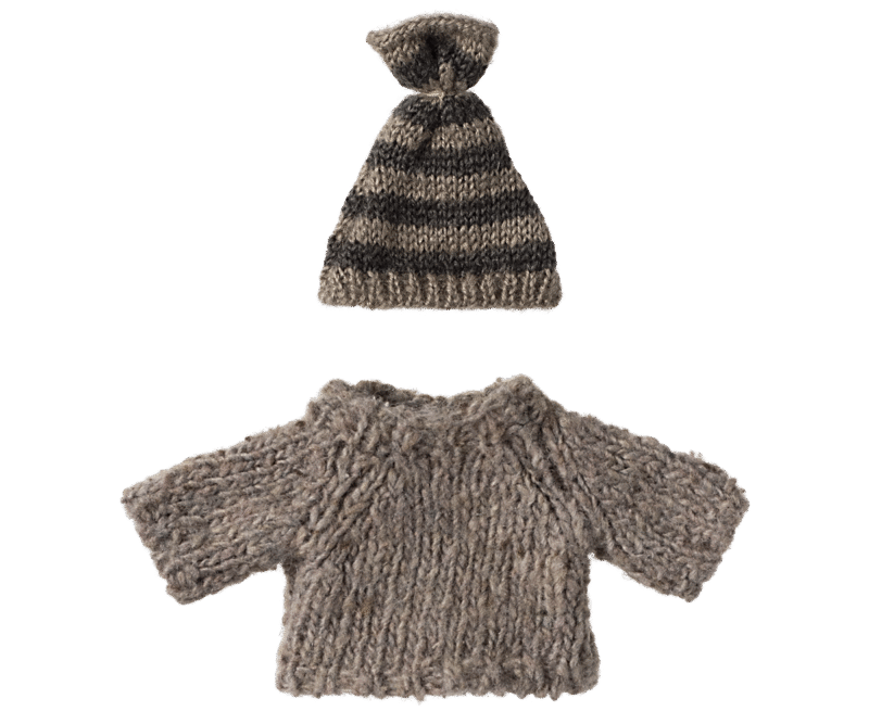 Maileg Knitted Sweater and Hat for Big Brother Mouse