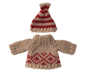 Maileg Knitted Sweater and Hat for Mum Mouse