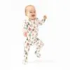 Gingerbread Sleigh Ride Bamboo Viscose Zipper Footie from Angel Dear