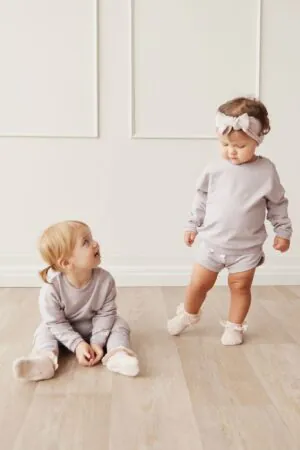 Jamie Kay Organic Cotton Bobbie Sweatshirt in Annie Ditzy Violet Ice 