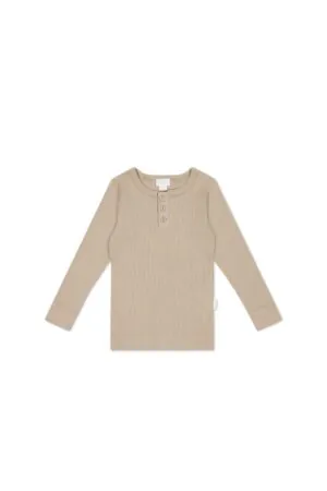 Jamie Kay Organic Cotton Modal Long Sleeve Henley in Fawn 