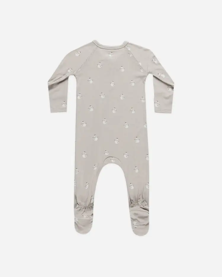 Bamboo Zip Footie In Snowmen