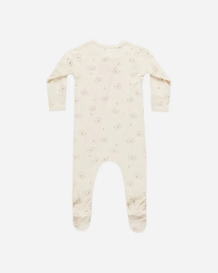 Bamboo Zip Footie In Bears