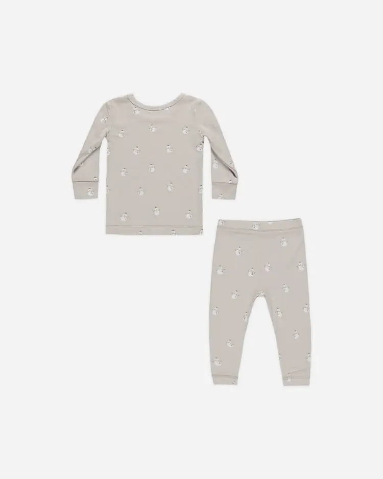Bamboo Pajama Set In Snowmen