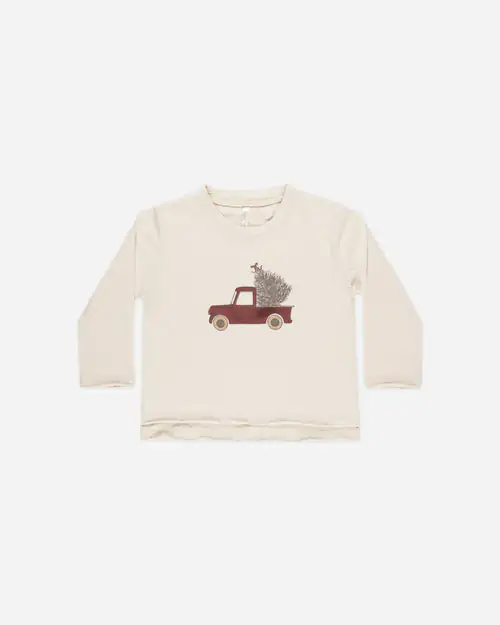 Raw Edge Long Sleeve Tee in Truck from Rylee + Cru