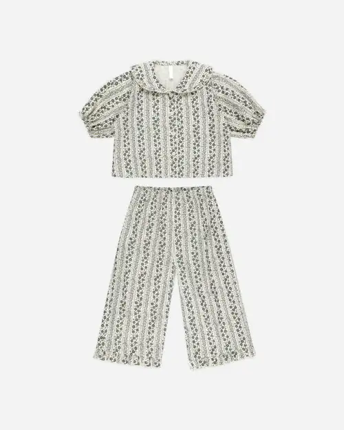 Ruffle Pajamas in Vines from Rylee + Cru