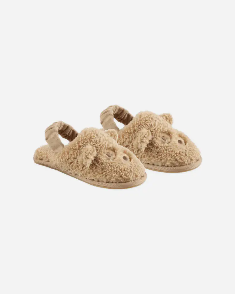 Bear Slippers in Gold from Rylee + Cru